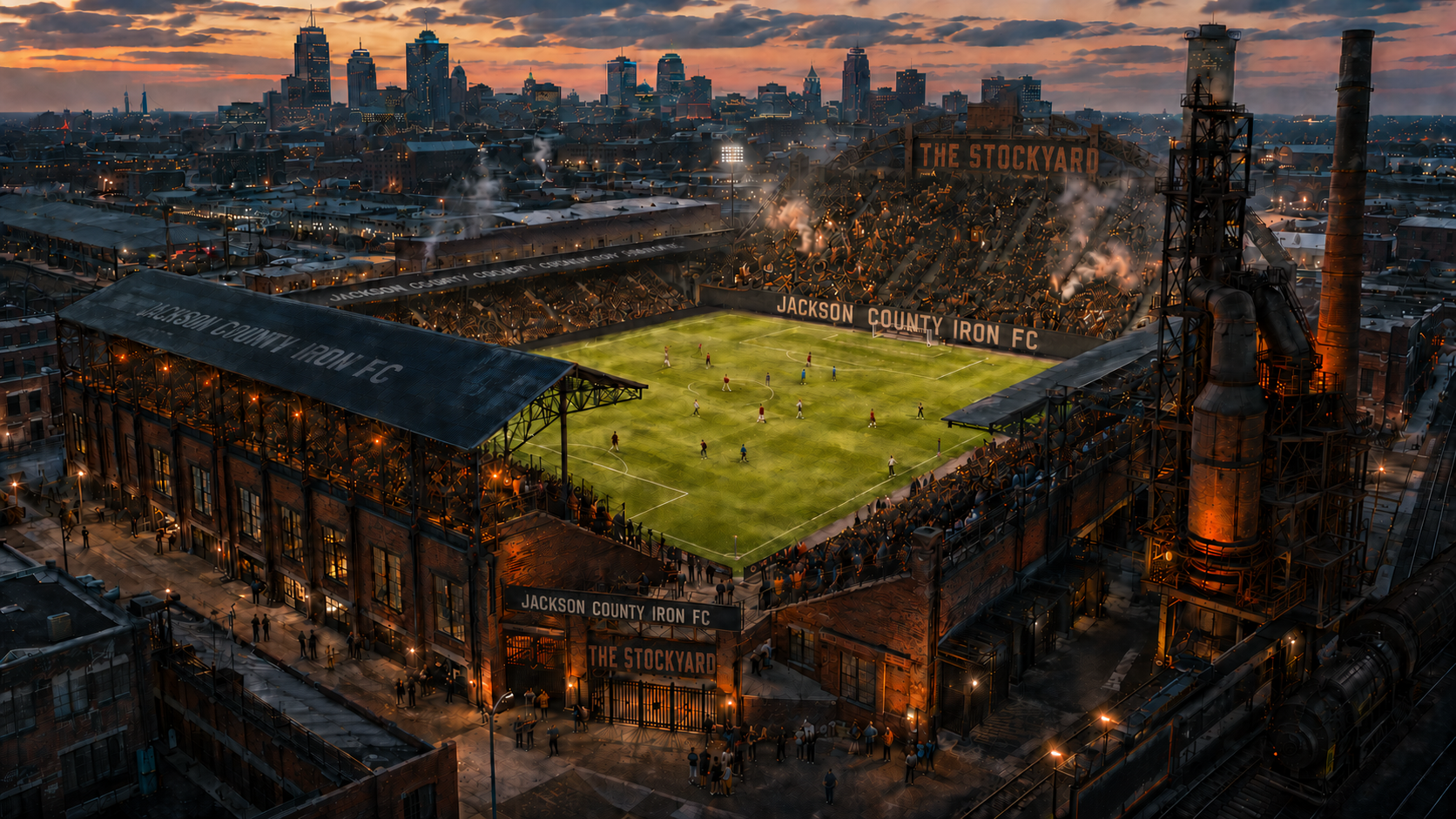 The Stockyard stadium vision at dusk